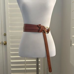 Cuyana Brown Leather Wrap Belt NWOT